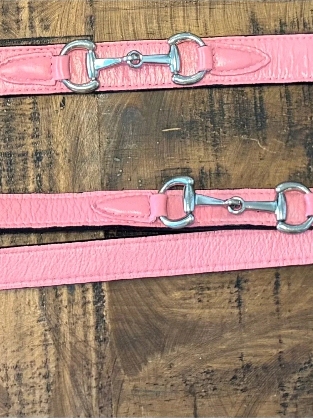 Pink Leather Collar & Leash